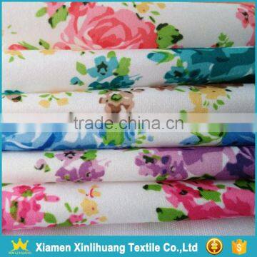 Custom Design 100 Polyester Flower Printed Peach Skin Fabric for Beach Shorts