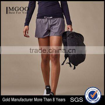MGOO Wholesale Drawstring Waistband Womens Sport Shorts 100% Polyester Dri Fit Short Pants