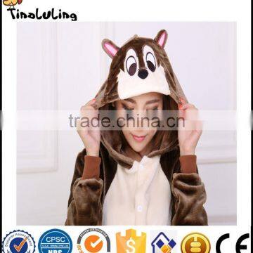 Chipmunk Costume Brown Anime Cosplay Costumes Sleepwear Adult Pajamas One Piece Unisex Sleepwear