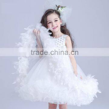 White Flower Girls Dress With Rhinestone Angel Dresses photo-2