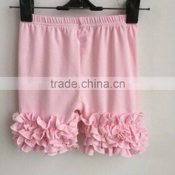Wholesale Baby summer Small Ruffle triple Shorts 20 Kinds Different Color solid