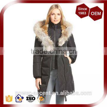 European Style Customized Color Fur Trim Hooded Long Padding Quilting Coat For Women photo-3