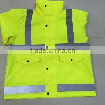 New Design Custom High Visibility Outdoor Adult Waterproof Polyester Rainwear Rain Coat photo-3