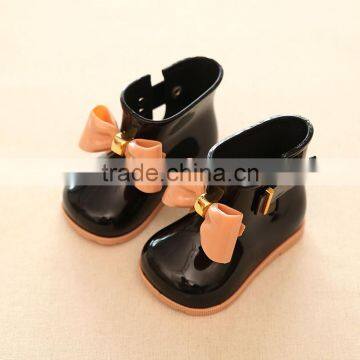 S16870A 2017 Cute Jelly Bowknot Kids Pvc Rain Shoes photo-4