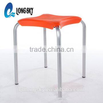 LS-4010 Cheap Colorful Small Plastic Square Stacking Stools With Metal Legs Portable Wholesale photo-4