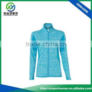 High quality polyester spandex outdoor running contrast color ladies jacket