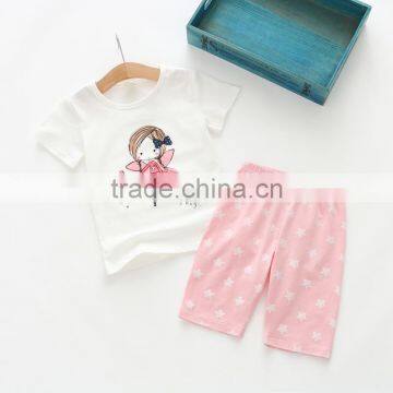 Summer Casual Style Cute Pattern Kids Girl Two Pieces Set photo-3