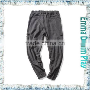 Gray Cotton Side Pocket Sport Joggers for Men