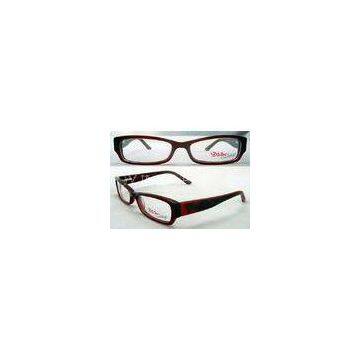 Rectangular Red Hand Made Retro Acetate Optical Frame with Demo Lens