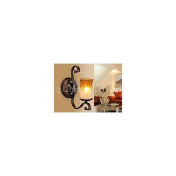 Hotel Corridor Art Deco Wall Lights With Candle Blown Glass Shade , Bathroom Wall Lamp
