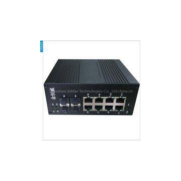 i712A 4G+8GE полнораспределенные промышленные коммутаторы Ethernet с управлением по гигабитной сети photo-2