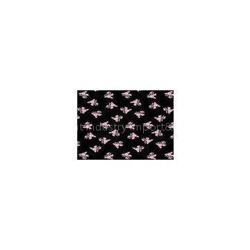 Pattern Printed Black Velvet Fabric High Density Weave Customeized