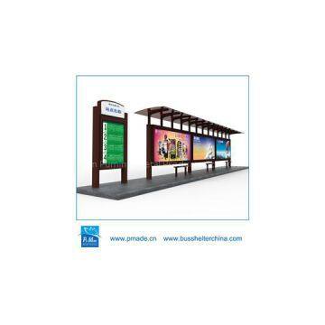 Bus shelter with advertising outdoor light box