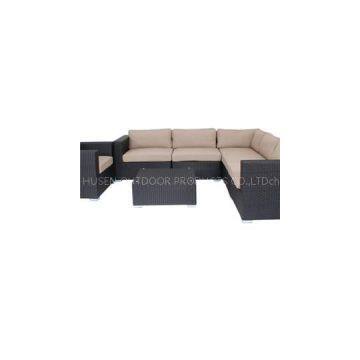Single Yellow Lounge Set Rattan