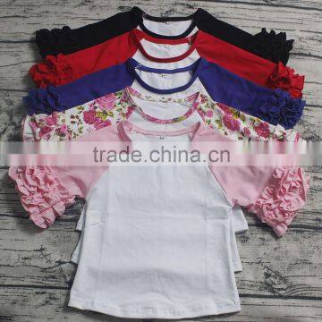 In Stock half sleeve icing raglan shirts summer baby girls tops M7040702