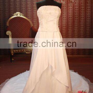 IN STOCK Off-The-Shoulder wedding dress sleeveless flower Floor-length bridal dresses SW121