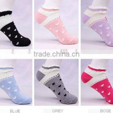100%cotton Pretty Lace Love Heart Pattern Women Socks photo-6