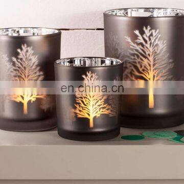 2 Color Available Plating Tree Christmas Glass Tealight Candle Holder Wedding Favors Chiristmas Decoration
