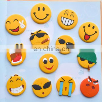 hot sell good quality funny emoji cute smile face soft PVC fridge magnet