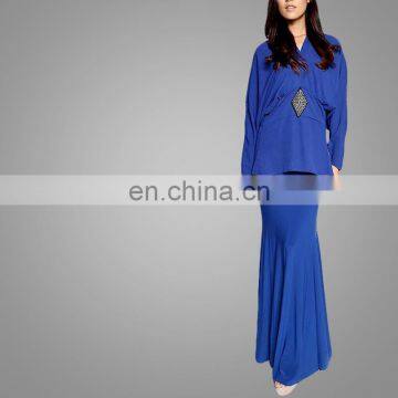 Muslim Women Dress Dubai Beautiful Baju Kurung Long Wearing Modest Abaya photo-3