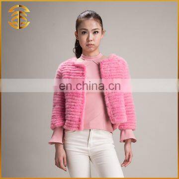 Factory Wholesale Customized Woman Winter Natural Mink Pink Fur Coat