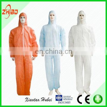 Disposable SF/Microporous protective safety coverall With Hood