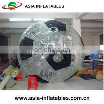 Crazy football shape inflatable soccer zorb ball on grass filed for adults in funny activities