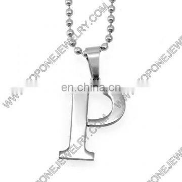 Fashion Jewelry Stainless Steel Charms Alphabet Letter P Pendant