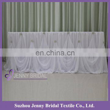TC106C Wholesale Wedding Chiffon Materials in Table Skirting Designs With Rhinestone Buckle photo-2