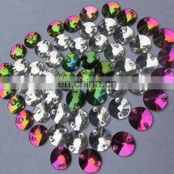 Round Flatback Crystal ab Sew on Rhinestones for Dresses Wholesale