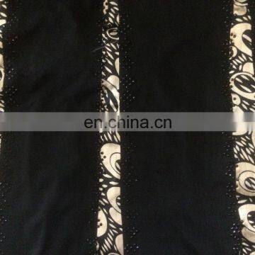 Black Colour Lycra Burkha With Printed Satin & Black Stone Work / Latest Printed Burkha Collection 2016 photo-3