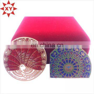 Hot Sale Souvenir Gift Peacock Hard Enamel Gold Coin