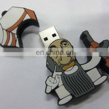 New Design Cheap Cartoon Character Pvc 32gb Flash Usb With Embossed Logo