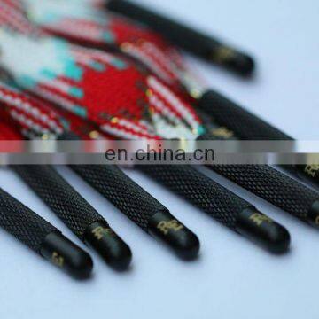 A-class newly design metal shoelace aglets and black curly elastic shoelace aglets for sale