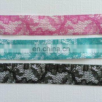 Fashion 2014 lace patterned fold over elastic