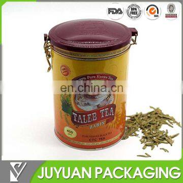 coffee tin box with plastic lid customized tinplate tea tin