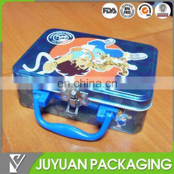 Cute new design cute metal lunch box with plastic handle for children