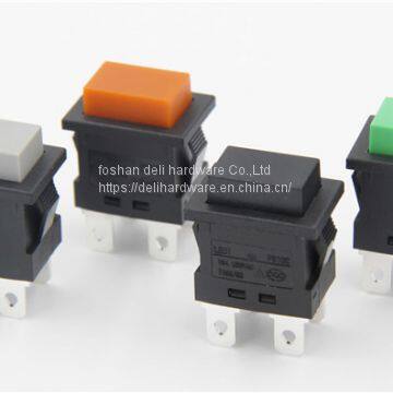 double pole mini self-locking 2 position push button switch