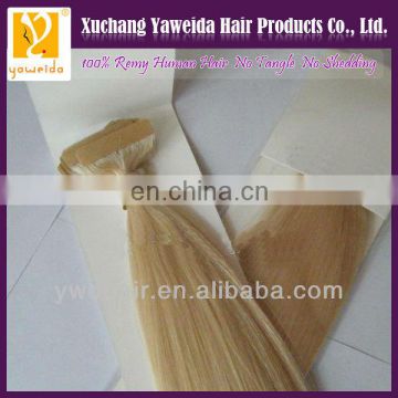 2014 hot selling top quality weft pu glue virgin tape hair extensions