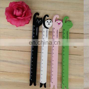 Wooden Cat,Pig,Frog,Panda Head Design Cartoon Ruler Bookmark