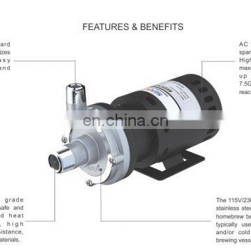 SEAFLO 115V AC 400GPH Magnetic Food Grade Stainless Steel Small Hot Water Circulation Beer Home Brewing Wort Pump photo-6