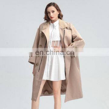 TWOTWINSTYLE Windbreaker For Women Turtleneck Long Sleeve Sashes Large Size Loose Casual Elegant photo-3