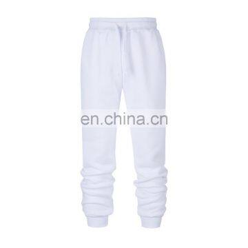 Custom logo mens track solid color side pocket drawstring brushing warm jogger sweat pants trousers