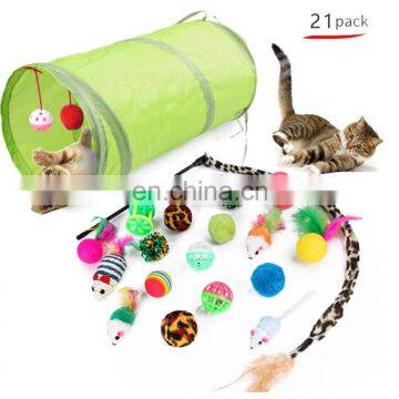 Manufacturer  21 Pet Toys Kitten Toys Assortments 2 Way Tunnel Cat Feather Teaser Wand Interactive Feather Toy Fluffy M