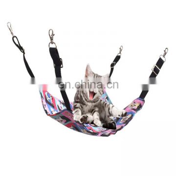 Indoor canvas fabric pet hanging cat hammock bed for cage