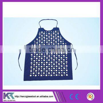 Blue color Tatting labour protective safety apron zinc button manufacturer price (V063)