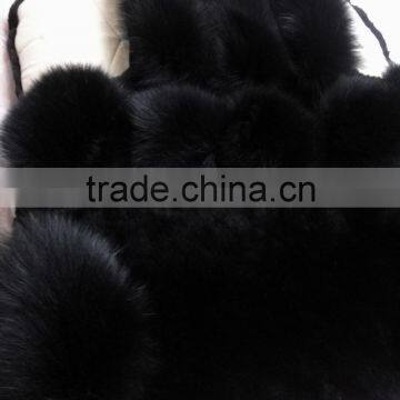 Customized black fox fur car seat covers for Russian style