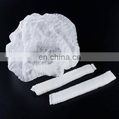 Doctor Nurse Bouffant Blue White Surgical Medical Disposable Non Woven 21" 24" Elastic Hair Net Clip Mob Hats Caps Manufacturers photo-5