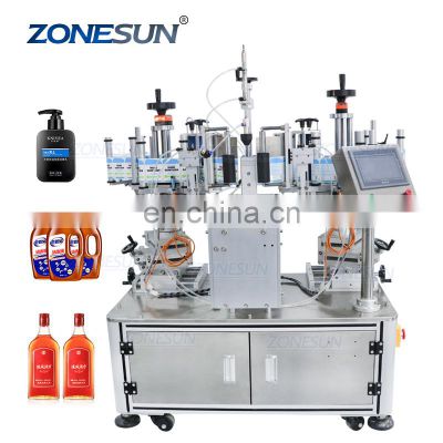 ZONESUN ZS-TB806 Semi Automatic Double Size Tube Sticker Water Flat Bottle Labeling Machine For Bottles