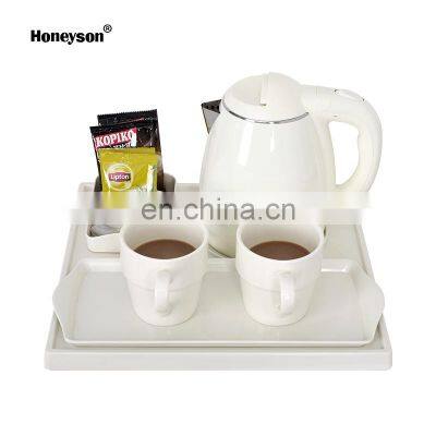 hotel products electric 1.2l kettle with welcome tray set for guest room